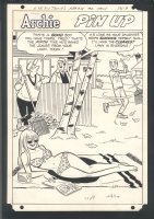 ! DeCARLO PIN-UP - SEXY GIRL IN BIKINI AND ARCHIE Issue Everything's Archie #2 Page 9 Comic Art